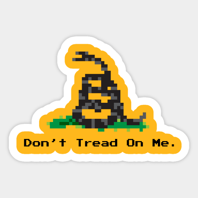 8-bit Don't Tread On Me Retro Gaming Tee Sticker by calebprue